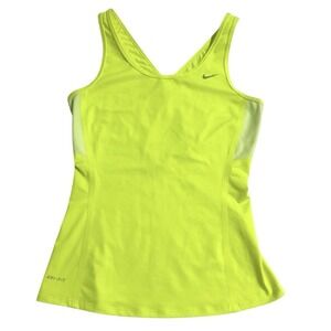 NIKE Women's Tank Top Dri-Fit Fluorescent Neon Yellow Highlighter Size‎ Small